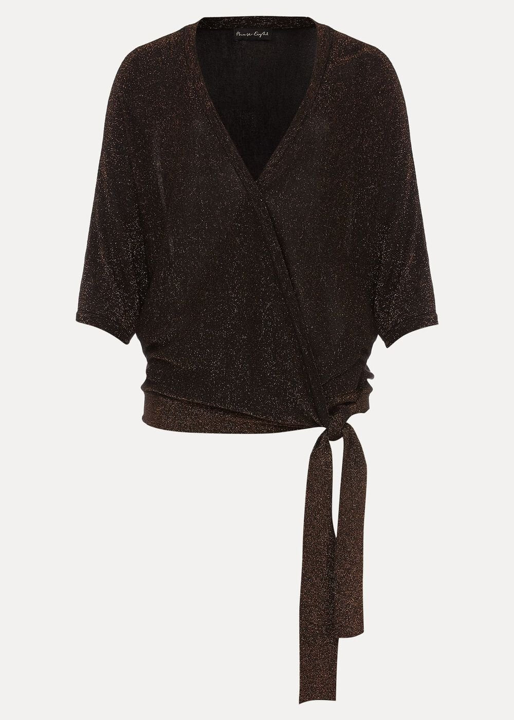 Harper Wrap Knit Top - Bronze