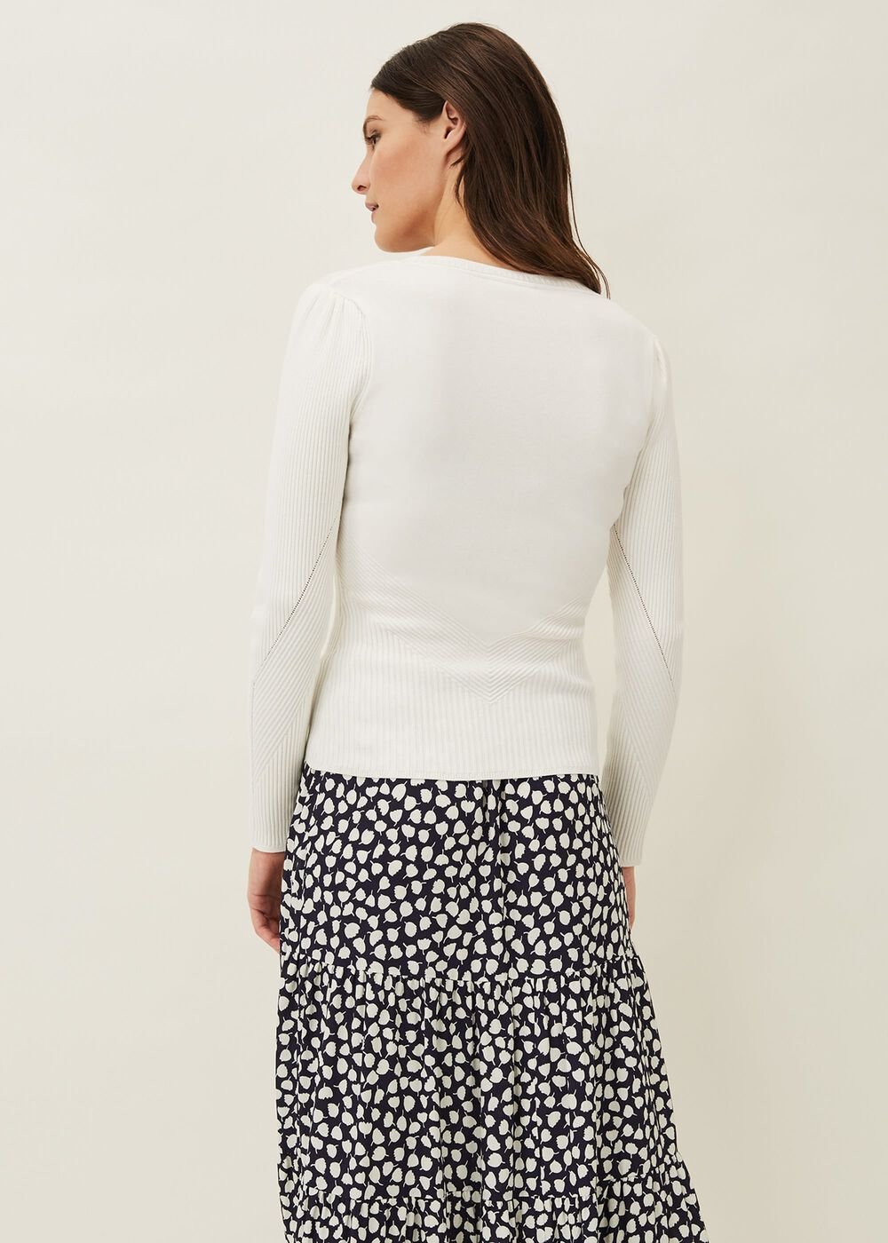 Dalma Fitted Knit Jumper - White