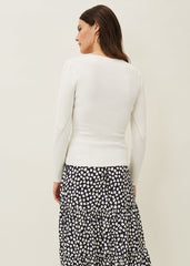 Dalma Fitted Knit Jumper - White