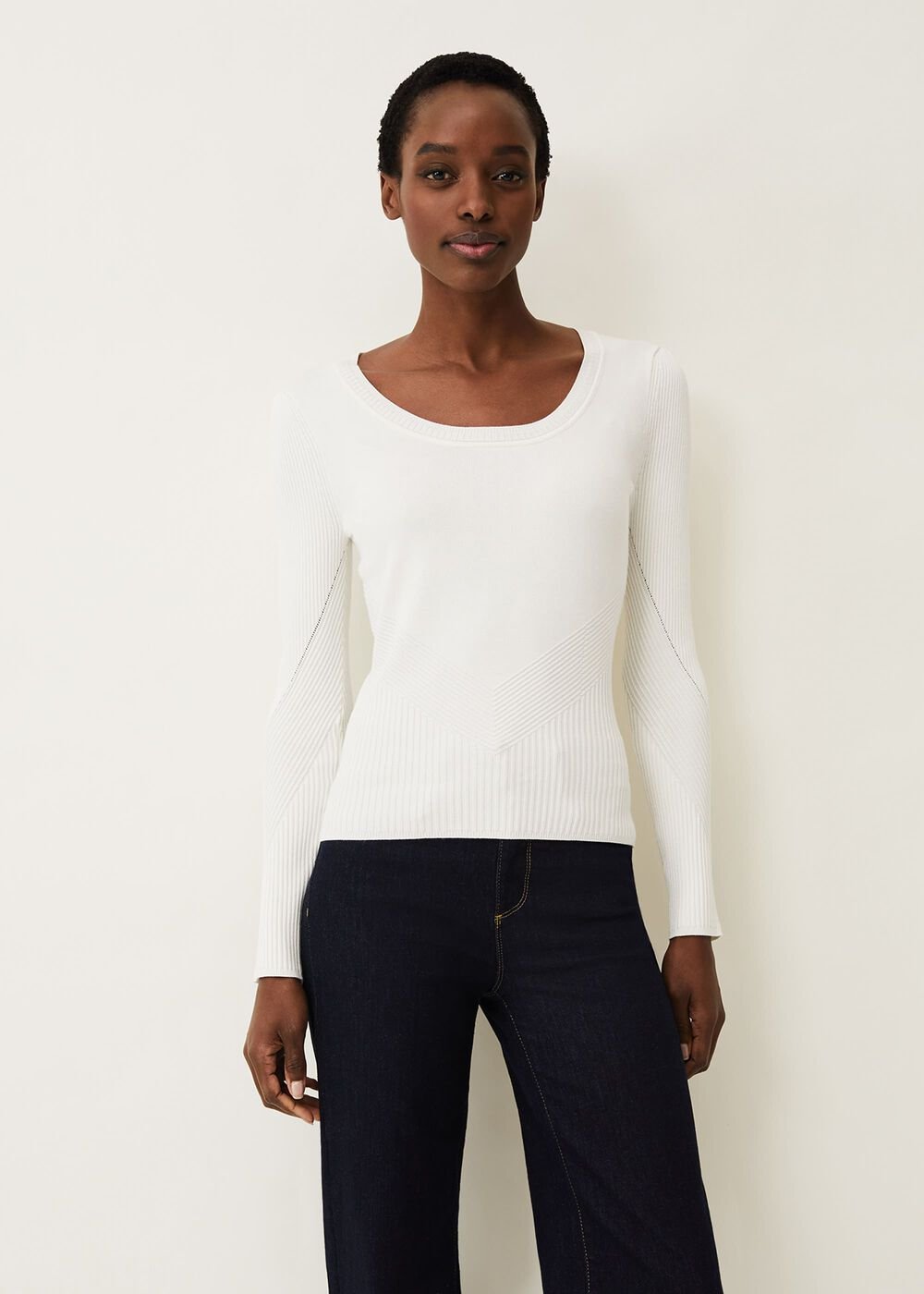 Dalma Fitted Knit Jumper - White