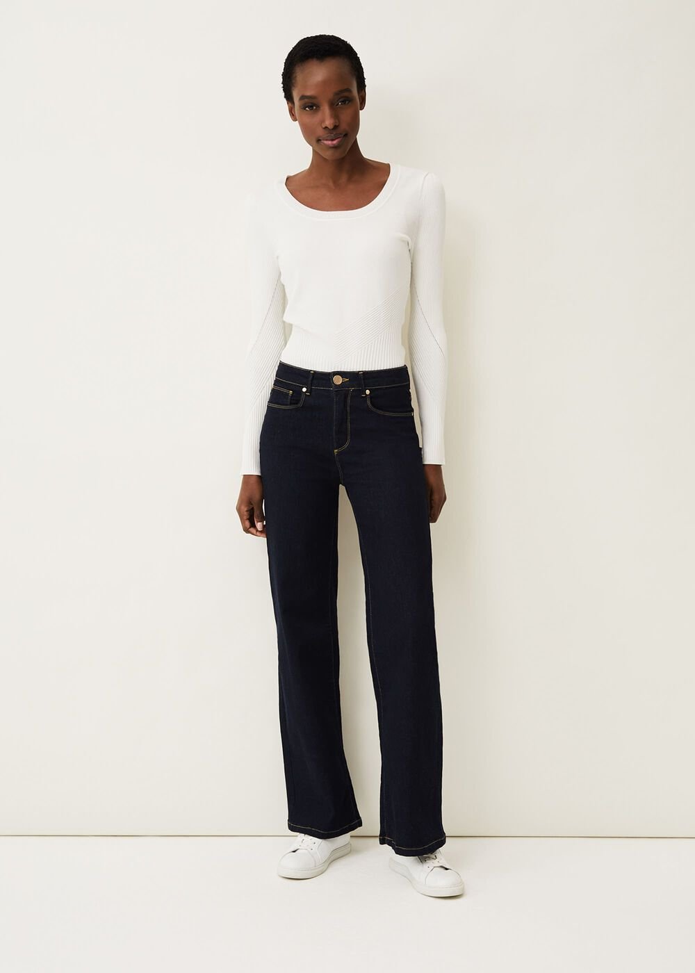 Dalma Fitted Knit Jumper - White