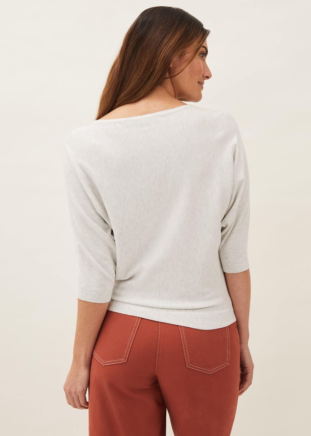 Women's Light Grey Batwing Jumper - Grey