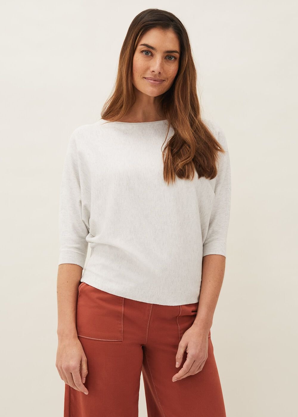 Women's Light Grey Batwing Jumper - Grey