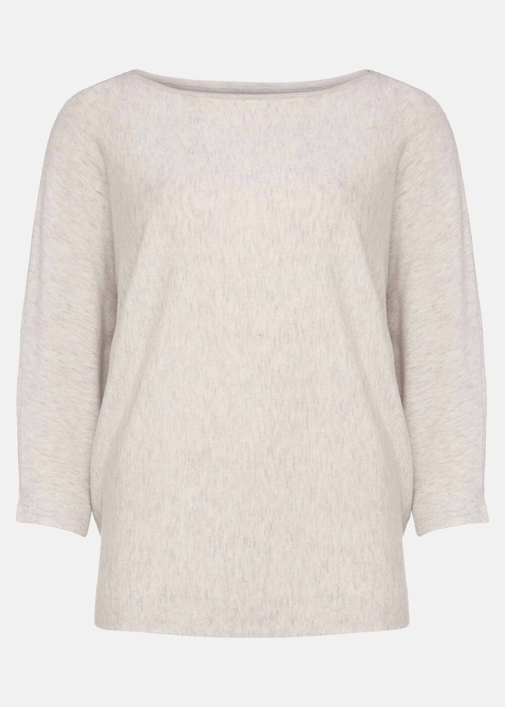 Women's Light Grey Batwing Jumper - Grey