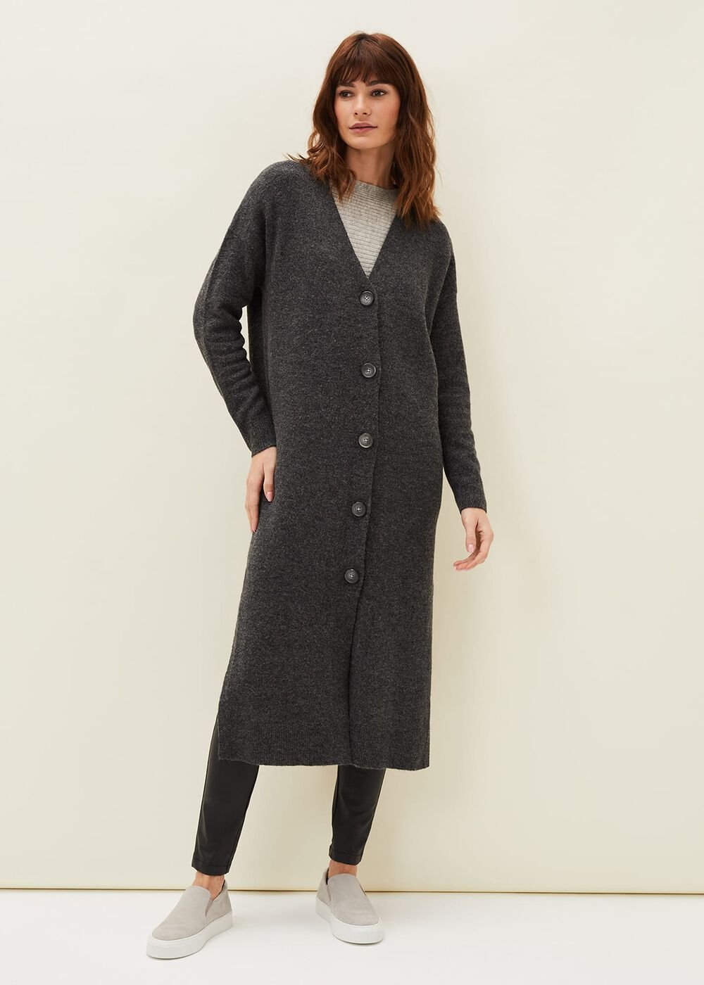 Sybille Maxi Cardigan - Charcoal