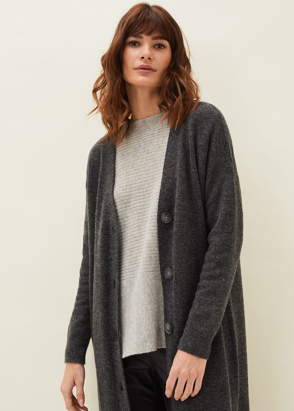 Sybille Maxi Cardigan - Charcoal