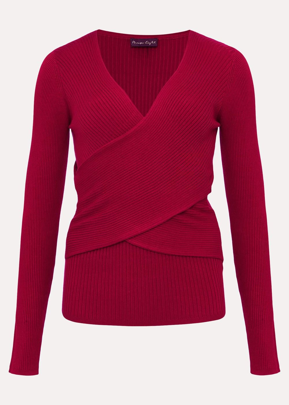 Lelyah Wrap Fine Knit Jumper - Raspberry
