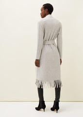 Debbie Tassel Trim Maxi Cardigan - Pale Grey