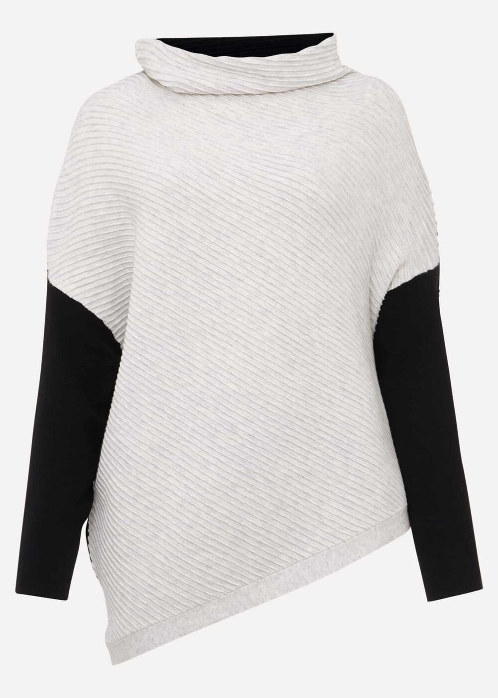 Flo Colourblock Knitted Co-Ord Jumper - Black/Grey