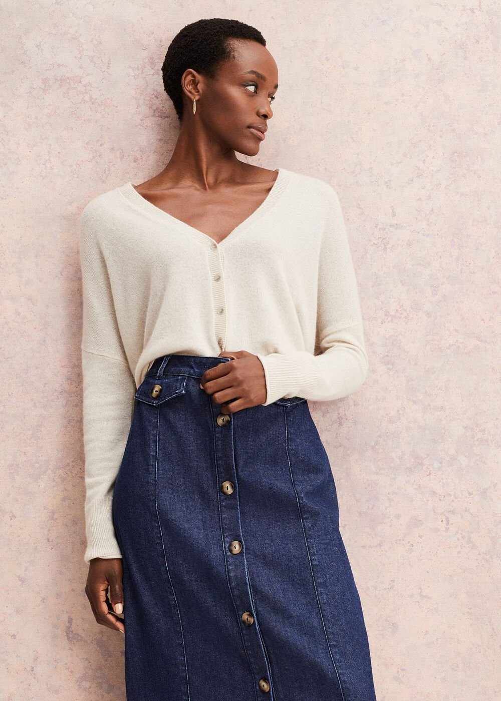 Arabella Cashmere Cardigan - Buttermilk