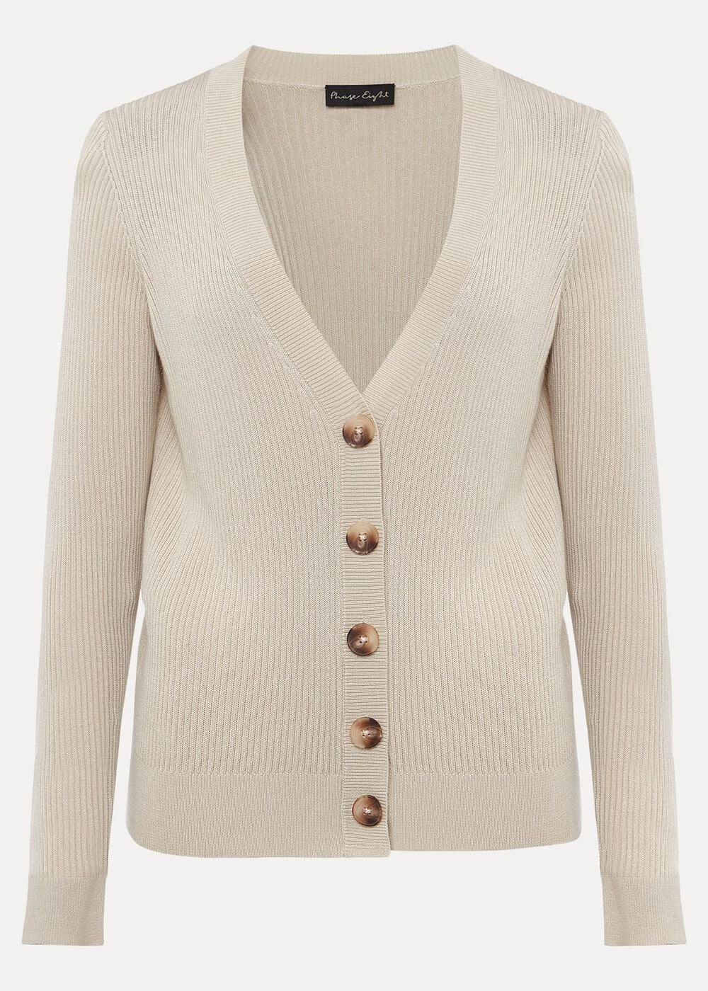 Caryl Ribbed Cardigan - Stone