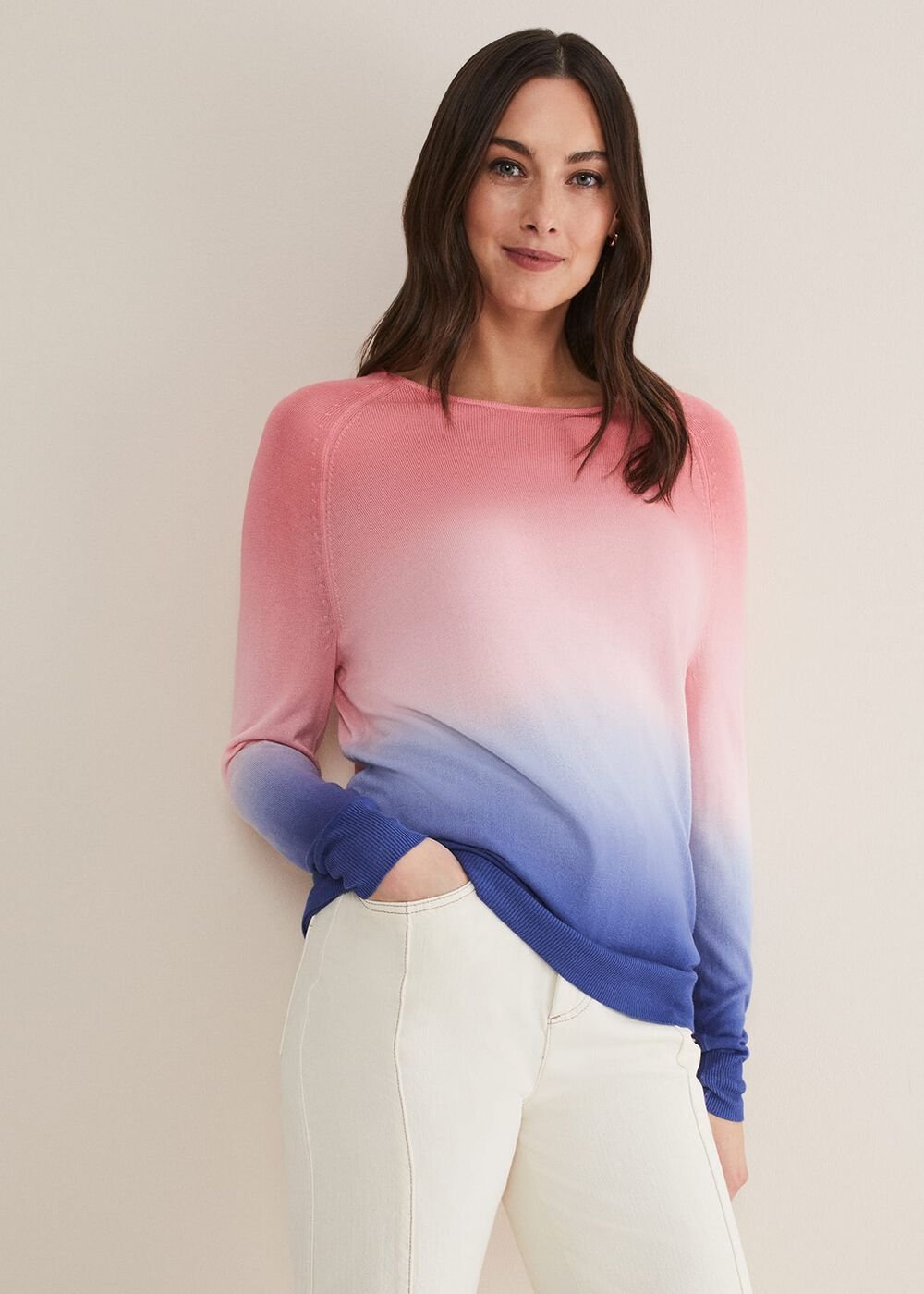 Helen Dip Dye Knit - Blue/Pink