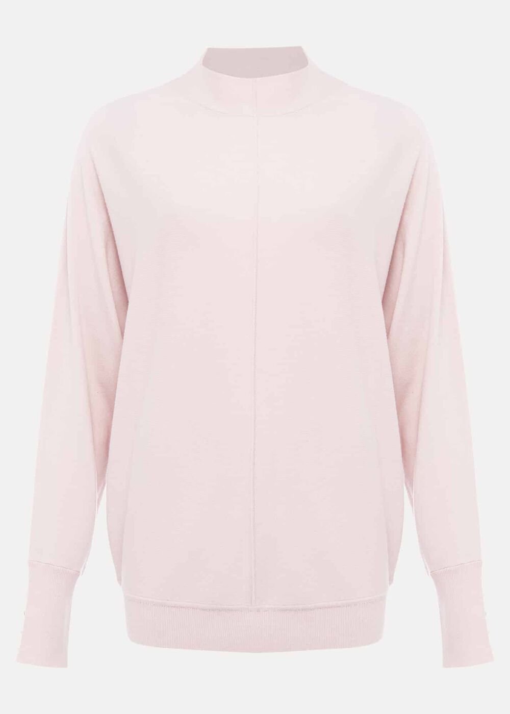 Indigo Button Cuff Easy Knit - Soft Pink