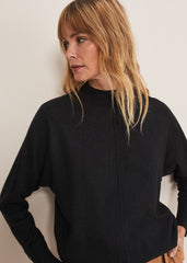 Indigo Button Cuff Easy Knit - Charcoal