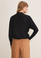 Indigo Button Cuff Easy Knit - Charcoal