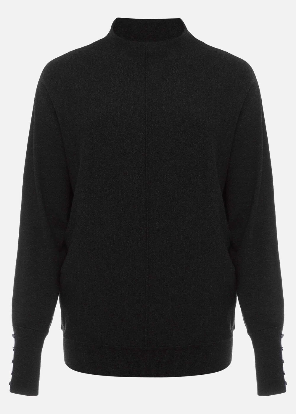 Indigo Button Cuff Easy Knit - Charcoal