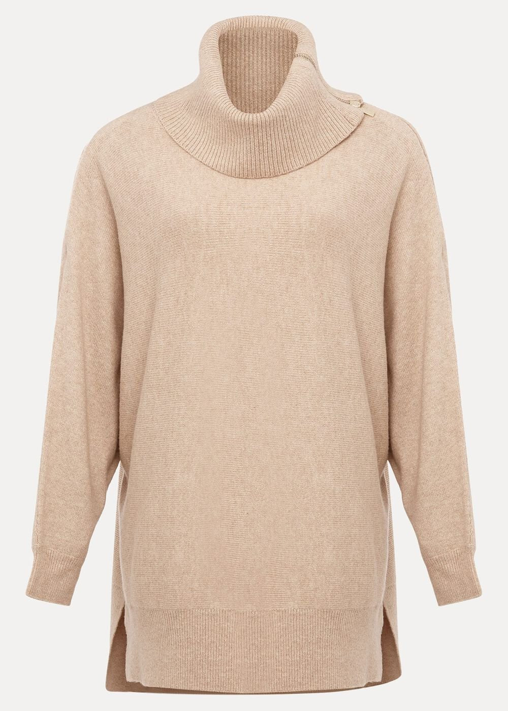 Nola Zip Neck Chunky Relaxed Knit - Oatmeal