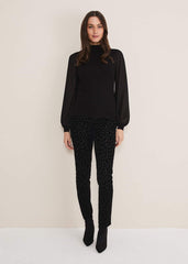 Eliza Chiffon Sleeve Knit - Black