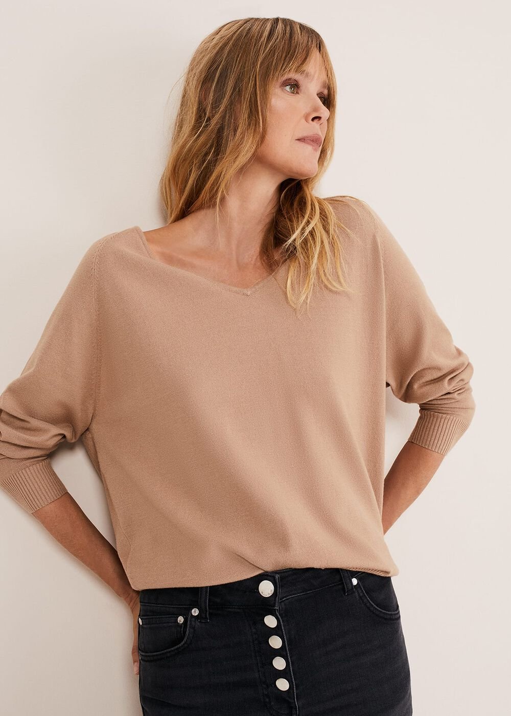 Senita Fine Knit Jumper - Camel