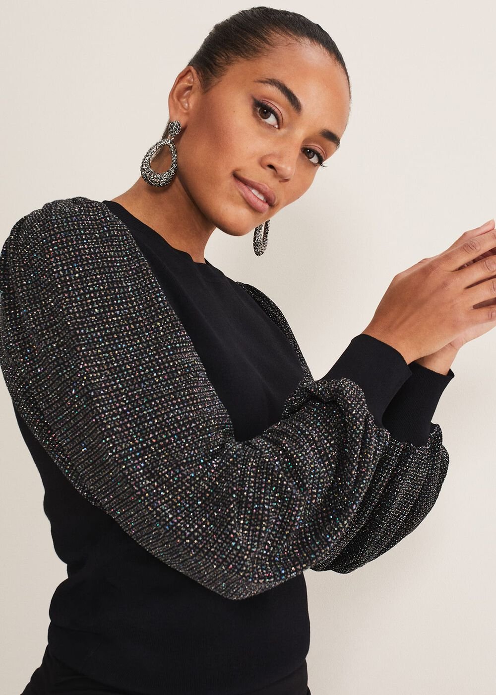 Rosen Disco Sleeve Knit - Black