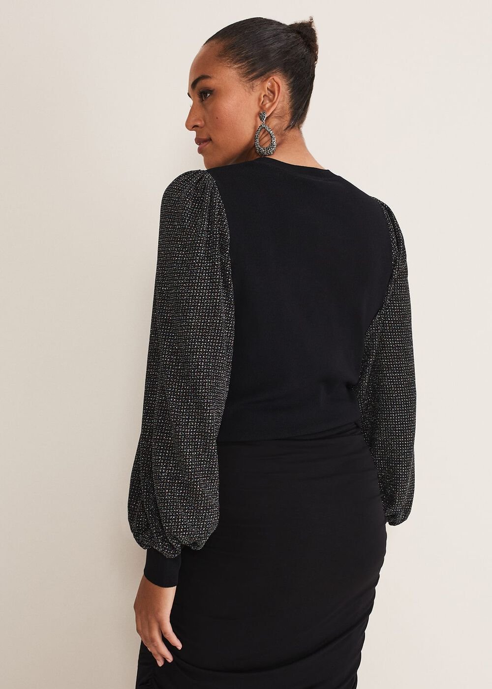 Rosen Disco Sleeve Knit - Black