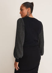 Rosen Disco Sleeve Knit - Black
