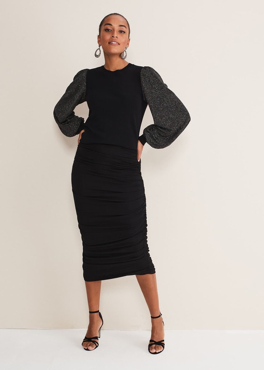 Rosen Disco Sleeve Knit - Black