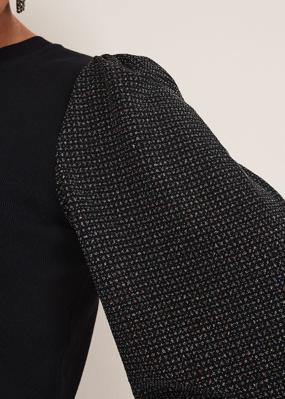 Rosen Disco Sleeve Knit - Black