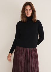 Cressida Wool Cashmere Roll Neck - Black