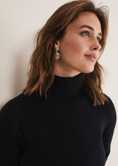 Cressida Wool Cashmere Roll Neck - Black