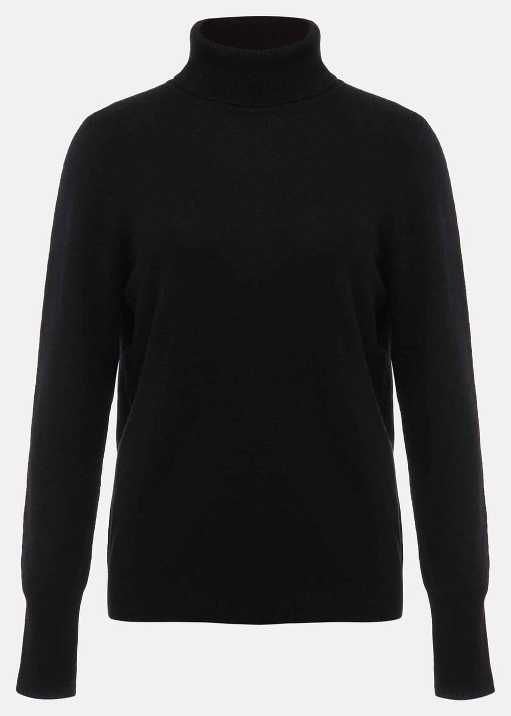 Cressida Wool Cashmere Roll Neck - Black