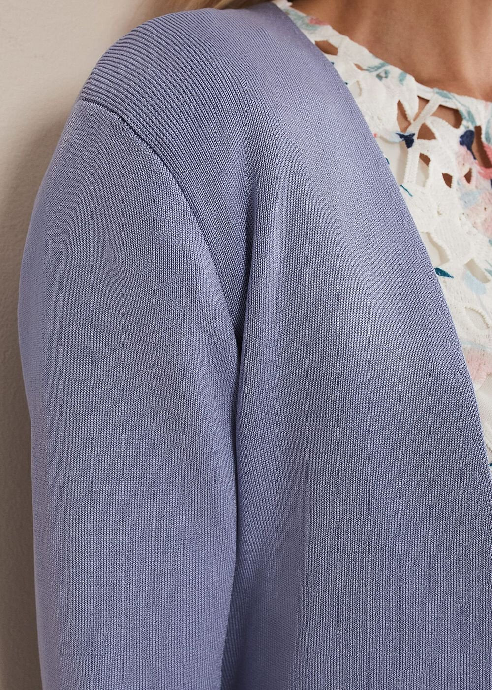 Salma Lightweight Knitted Jacket - Cornflower