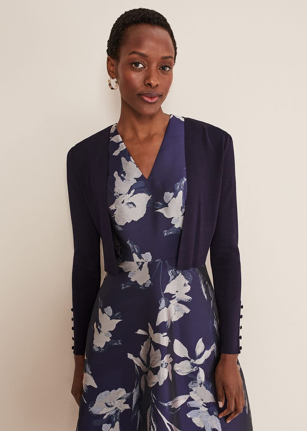Adah Knitted Jacket - Navy