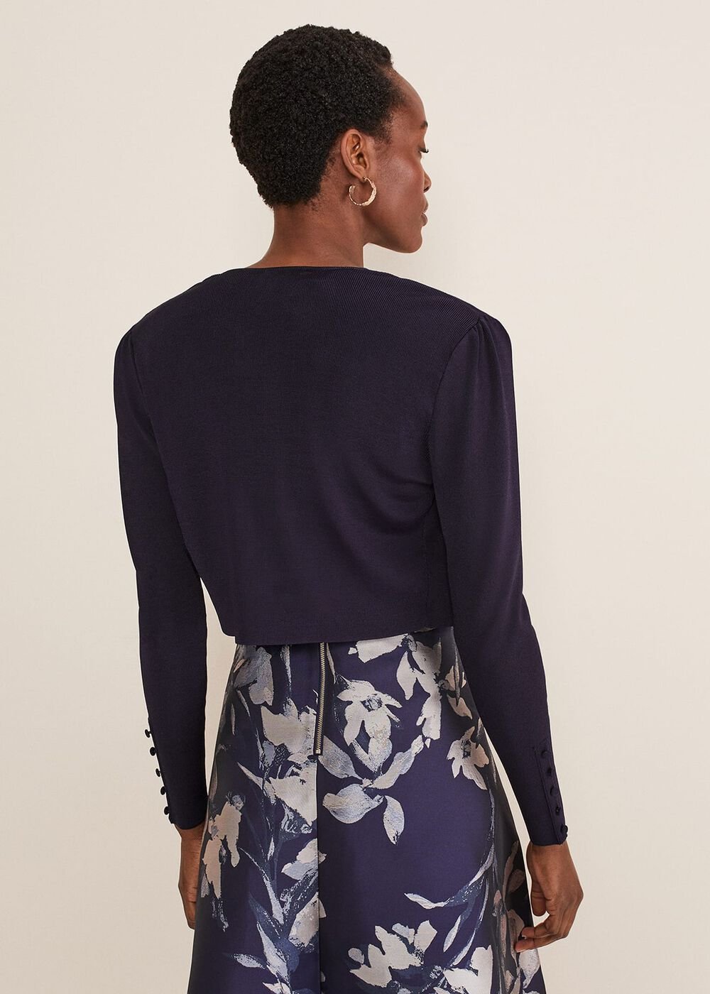 Adah Knitted Jacket - Navy