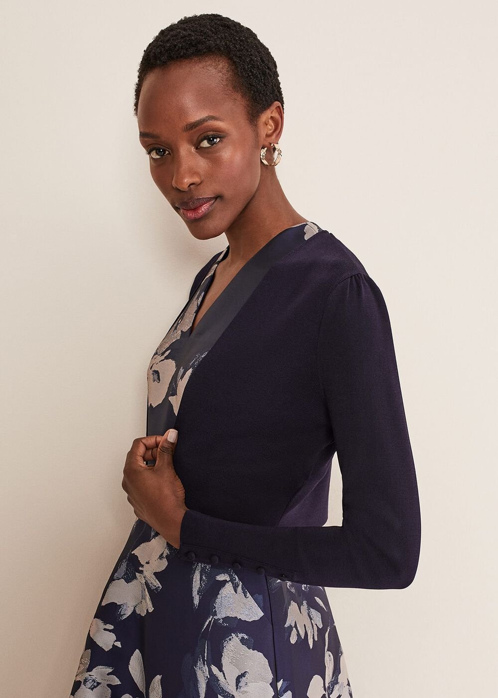 Adah Knitted Jacket - Navy