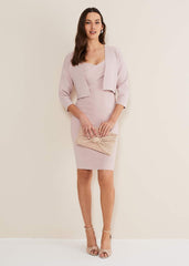 Delphi Bandage Knitted Cover Up - Antique Rose