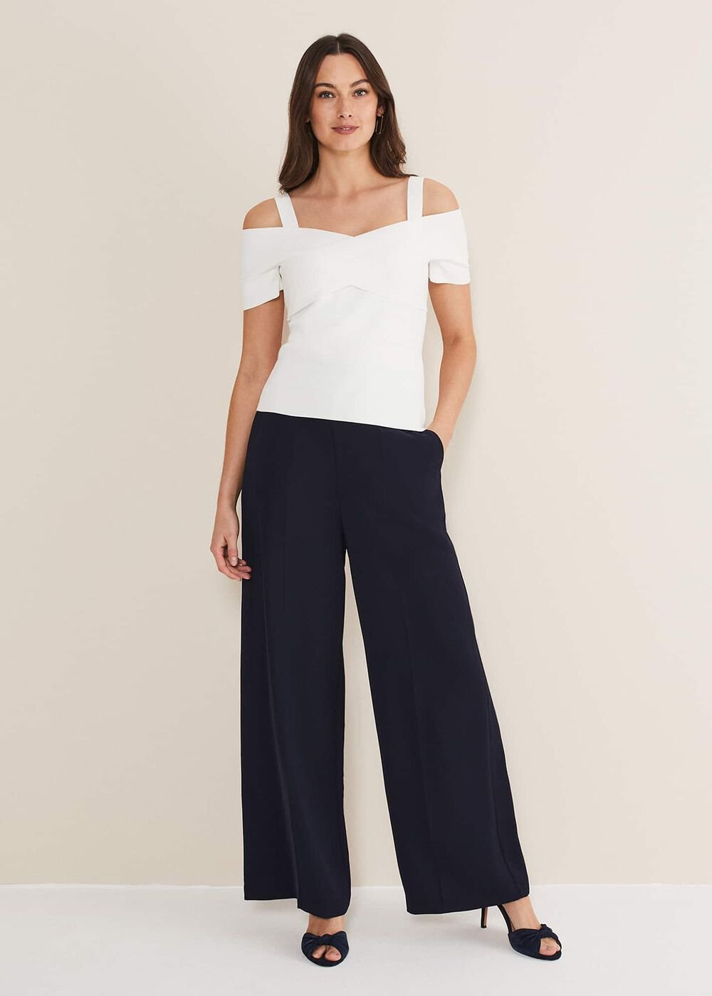Jasmine Bardot Knitted Bandage Top - Ivory
