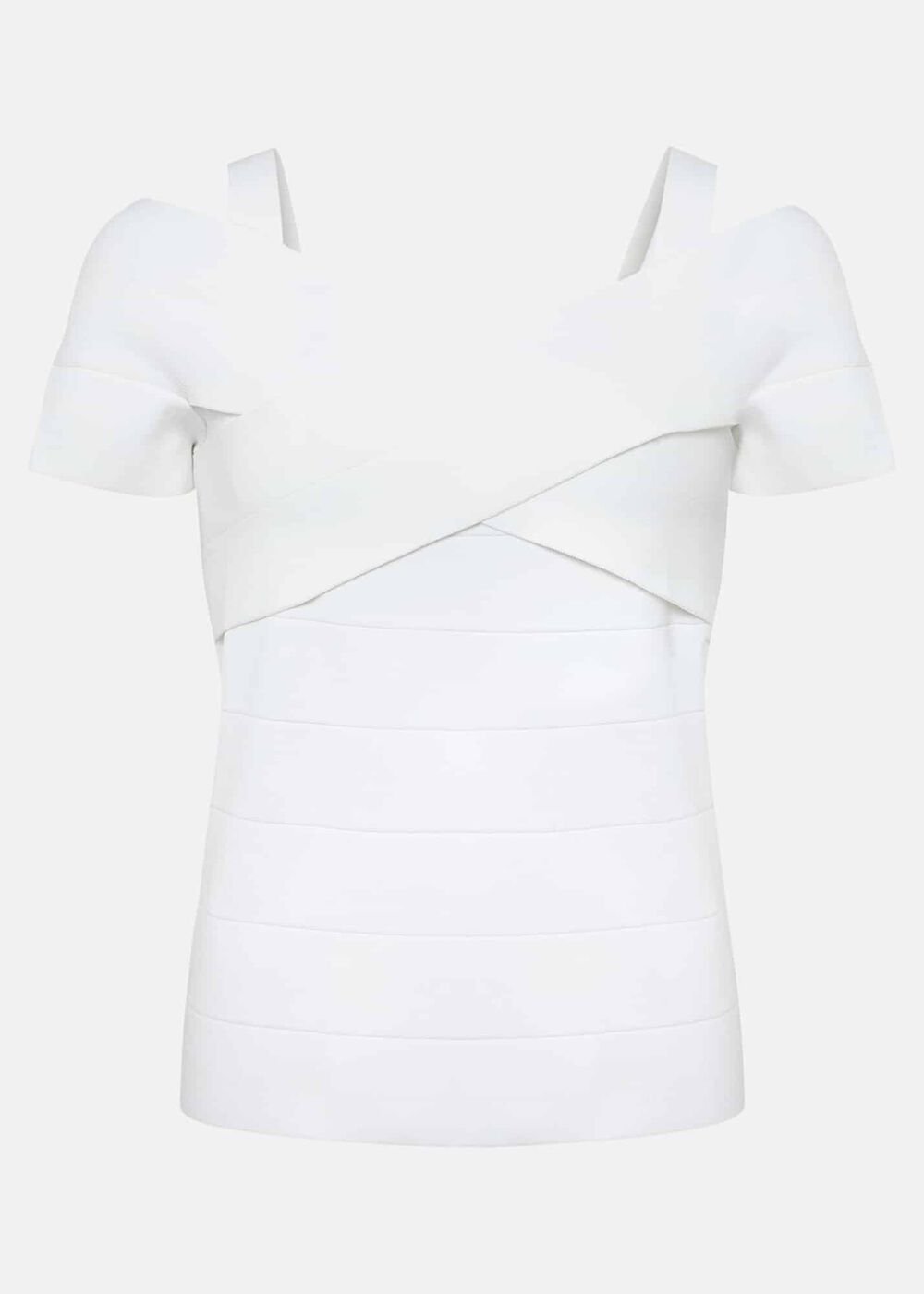 Jasmine Bardot Knitted Bandage Top - Ivory