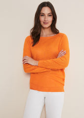 Melina Wrap Hem Knit - Orange