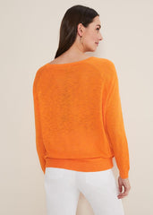 Melina Wrap Hem Knit - Orange