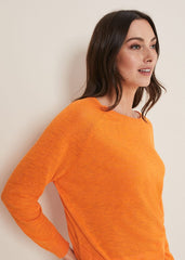 Melina Wrap Hem Knit - Orange