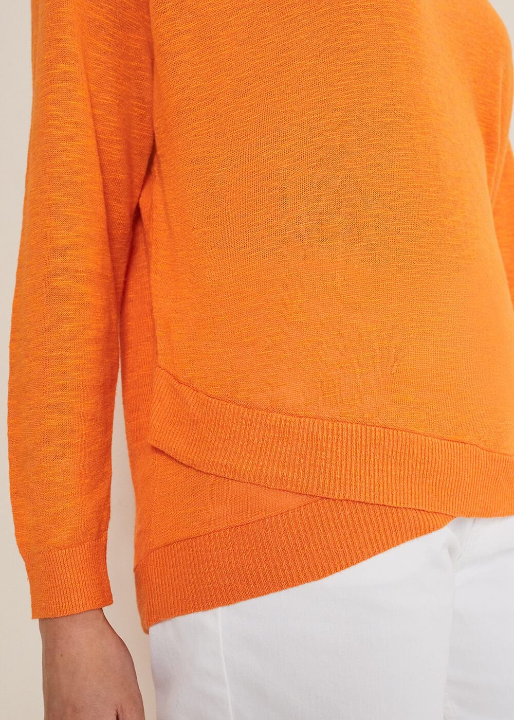 Melina Wrap Hem Knit - Orange