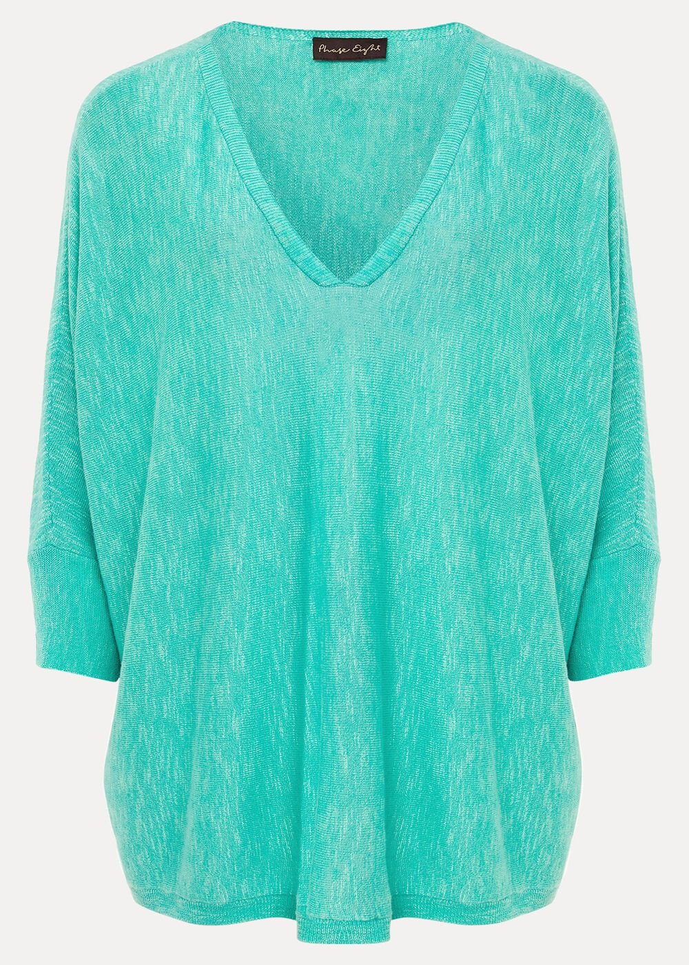 Larisa V Neck Knit - Aqua