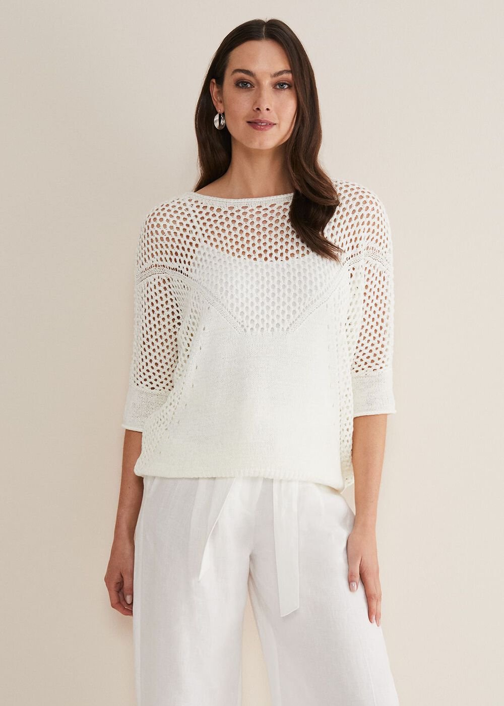 Sophie Honeycomb Tape Knit - Ivory