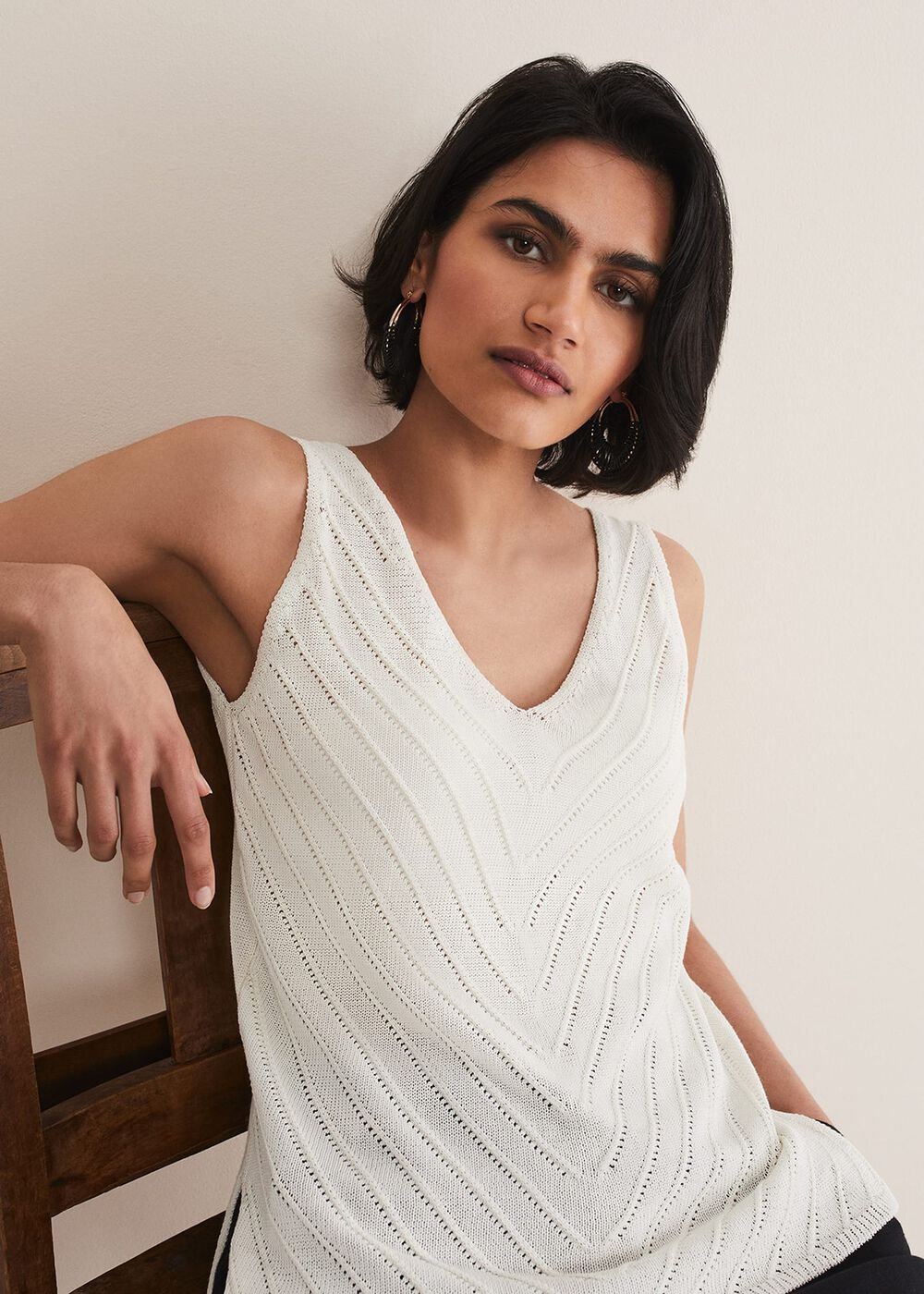 Freya Knitted Vest - White