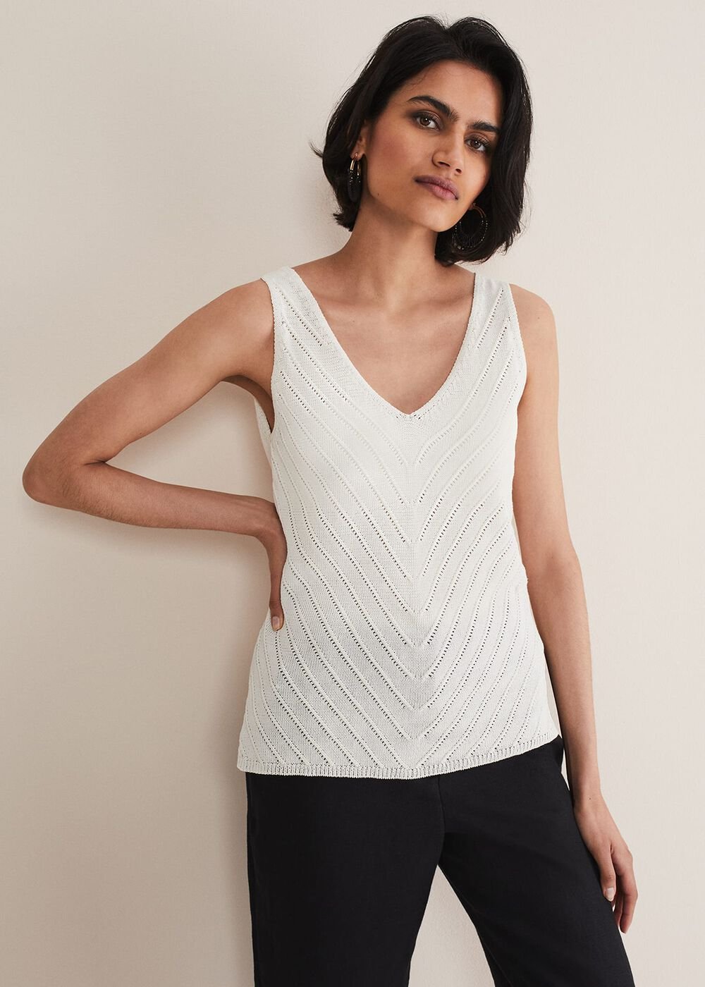 Freya Knitted Vest - White