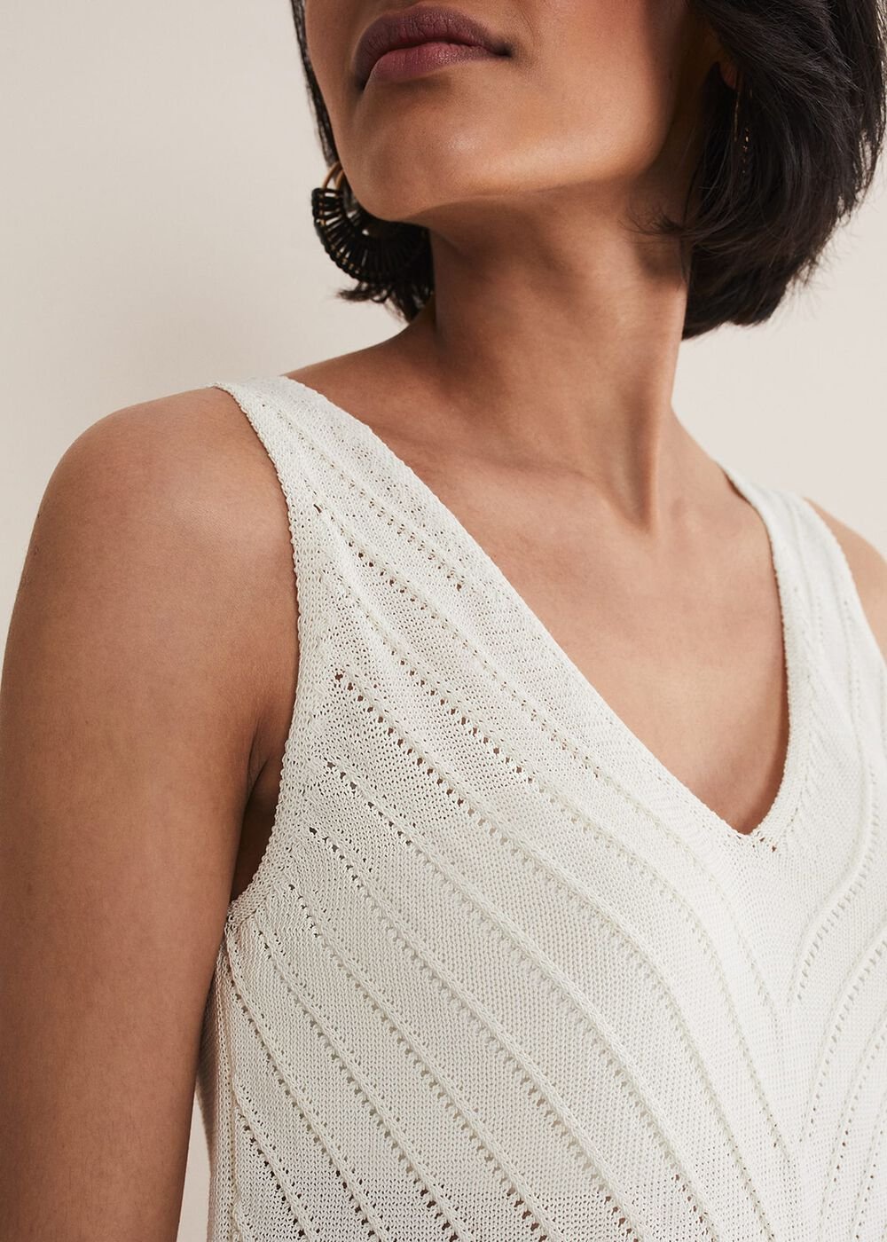 Freya Knitted Vest - White