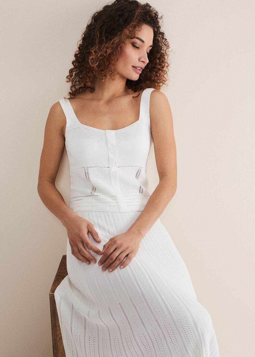 Clara Knit Co-Ord Vest - White