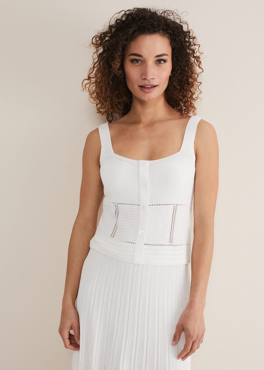 Clara Knit Co-Ord Vest - White