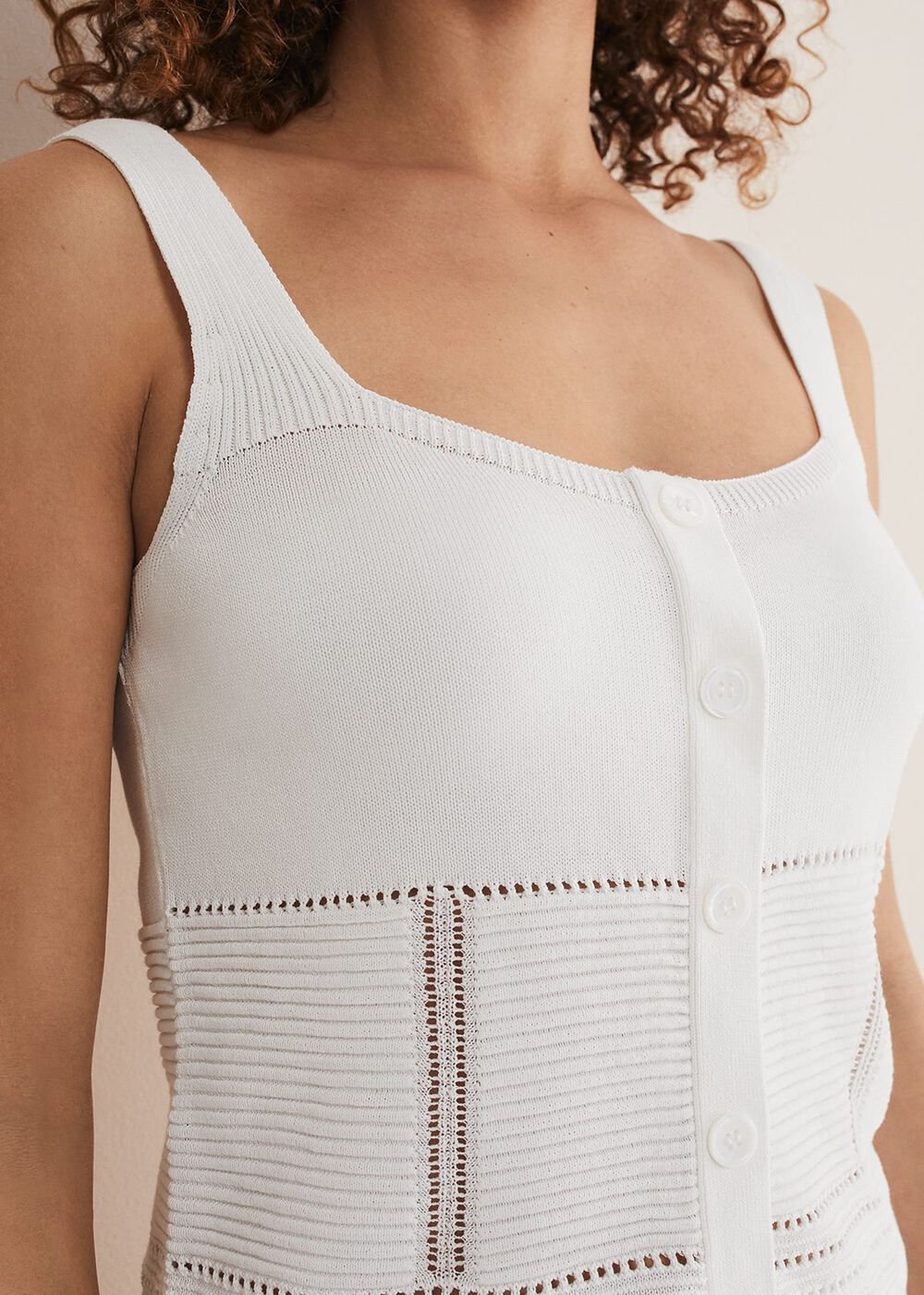 Clara Knit Co-Ord Vest - White